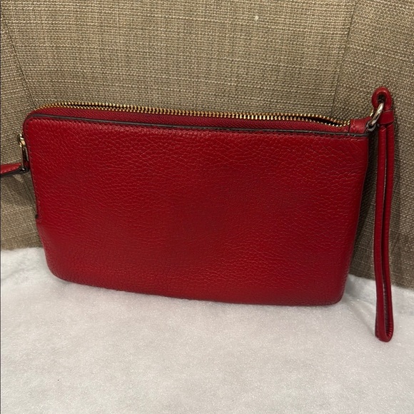 Coach Signature Brown and Red Wristlet - Picture 4 of 8